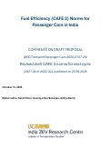 Cover page of Fuel Efficiency (CAFE 3) Norms for Passenger Cars in India