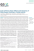 Cover page: A Set of Diverse Genes Influence the Frequency of White-Opaque Switching in Candida albicans