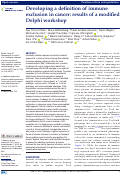 Cover page: Developing a definition of immune exclusion in cancer: results of a modified Delphi workshop.