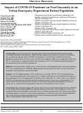 Cover page: Impact of COVID-19 Pandemic on Food Insecurity in an Urban Emergency Department Patient Population