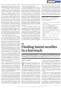 Cover page: Finding latent needles in a haystack