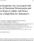 Cover page: Insomnia Symptoms Are Associated with Measures of Functional Deterioration and Dementia Status in Adults with Down Syndrome at High Risk for Alzheimer’s Disease