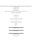 Cover page: Representation Theory, Algebraic Geometry and Supersymmetric Field Theories in Low Dimensions