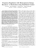 Cover page: Frequency Regulation With Heterogeneous Energy Resources: A Realization Using Distributed Control.