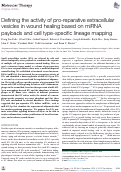 Cover page: Defining the activity of pro-reparative extracellular vesicles in wound healing based on miRNA payloads and cell type-specific lineage mapping.