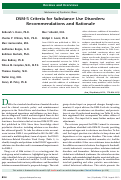 Cover page: DSM-5 Criteria for Substance Use Disorders: Recommendations and Rationale