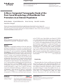 Cover page: A Micro-Computed Tomography Study of the Root Canal Morphology of Mandibular First Premolars in an Emirati Population