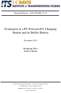 Cover page: Evaluation of a PV Powered EV Charging Station and its Buffer Battery