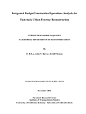 Cover page: Integrated Design/Construction/Operations Analysis for Fast-track Urban Freeway Reconstruction