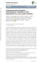 Cover page: Condensed-phase biogenic–anthropogenic interactions with implications for cold cloud formation