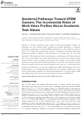 Cover page: Gendered Pathways Toward STEM Careers: The Incremental Roles of Work Value Profiles Above Academic Task Values