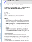 Cover page: Preferences, use, and perceived access to flavored e-cigarettes among United States adolescents and young adults