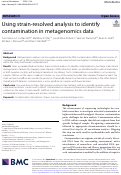 Cover page: Using strain-resolved analysis to identify contamination in metagenomics data
