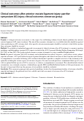 Cover page: Clinical outcomes after anterior cruciate ligament injury: panther symposium ACL injury clinical outcomes consensus group