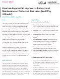 Cover page of How Los Angeles Can Improve its Delivery and Maintenance of Protected Bike Lanes (and Why it Should)