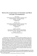 Cover page: Matrix-free constructions of circulant and block circulant 
preconditioners