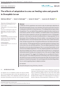 Cover page: The effects of adaptation to urea on feeding rates and growth in Drosophila larvae