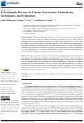 Cover page: A Systematic Review of Canine Cystectomy: Indications, Techniques, and Outcomes.