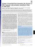 Cover page: Change in household fuels dominates the decrease in PM2.5 exposure and premature mortality in China in 2005–2015