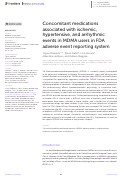 Cover page: Concomitant medications associated with ischemic, hypertensive, and arrhythmic events in MDMA users in FDA adverse event reporting system