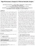 Cover page: High-performance analysis of filtered semantic graphs