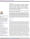 Cover page: Incidence and etiology of clinically-attended, antibiotic-treated diarrhea among children under five years of age in low- and middle-income countries: Evidence from the Global Enteric Multicenter Study