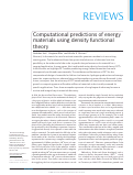 Cover page: Computational predictions of energy materials using density functional theory