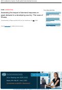 Cover page: Assessing the impact of demand response on peak demand in a developing country: The case of Ghana