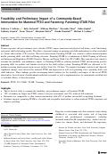 Cover page: Feasibility and Preliminary Impact of a Community-Based Intervention for Maternal PTSD and Parenting: Parenting-STAIR Pilot