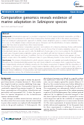 Cover page: Comparative genomics reveals evidence of marine adaptation in Salinispora species.