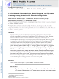 Cover page: Social Network Characteristics, Social Support, and Cigarette Smoking among Asian/Pacific Islander Young Adults