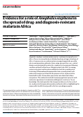 Cover page: Evidence for a role of Anopheles stephensi in the spread of drug- and diagnosis-resistant malaria in Africa.