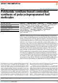 Cover page of Polyketide synthase-based controlled synthesis of polycyclopropanated fuel molecules