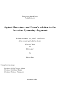 Cover page: Against Brueckner and Fisher’s solution to the Lucretian Symmetry Argument