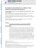 Cover page: Paraneoplastic Leukemoid Reaction as a Marker of Tumor Progression in Non-Small Cell Lung Cancer.