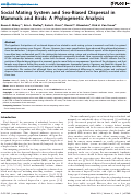 Cover page: Social Mating System and Sex-Biased Dispersal in Mammals and Birds: A Phylogenetic Analysis