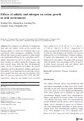 Cover page: Effects of salinity and nitrogen on cotton growth in arid environment