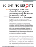 Cover page: Updating algal evolutionary relationships through plastid genome sequencing: did alveolate plastids emerge through endosymbiosis of an ochrophyte?