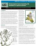 Cover page: Determining the Factors Controlling Site Invasibility to Lepidium latifolium