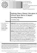 Cover page: Exploring Chinese Women’s Perception of Cervical Cancer Risk as It Impacts Screening Behavior