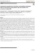 Cover page: Simultaneous quantification of perfusion, permeability, and leakage effects in brain gliomas using dynamic spin-and-gradient-echo echoplanar imaging MRI