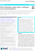 Cover page: DNA methylation aging clocks: challenges and recommendations