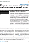 Cover page of Using in vivo intact structure for system-wide quantitative analysis of changes in proteins.