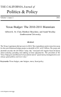 Cover page: Texas Budget: The 2010-2011 Biennium