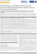 Cover page: Elevated Plasma von Willebrand Factor Levels Are Associated With Subsequent Ischemic Stroke in Persons With Treated HIV Infection