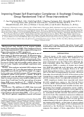 Cover page: Improving breast self-examination compliance: a Southwest Oncology Group randomized trial of three interventions.