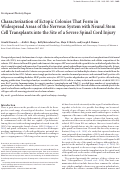 Cover page: Characterization of Ectopic Colonies That Form in Widespread Areas of the Nervous System with Neural Stem Cell Transplants into the Site of a Severe Spinal Cord Injury