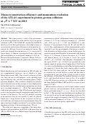 Cover page: Muon reconstruction efficiency and momentum resolution of the ATLAS experiment in proton–proton collisions at s=7 TeV in 2010