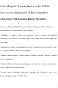 Cover page: Controlling the Schottky Barrier at the Pt/TiO2 Interface by Intercalation of a Self-Assembled Monolayer with Oriented Dipole Moments