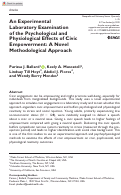 Cover page: An Experimental Laboratory Examination of the Psychological and Physiological Effects of Civic Empowerment: A Novel Methodological Approach